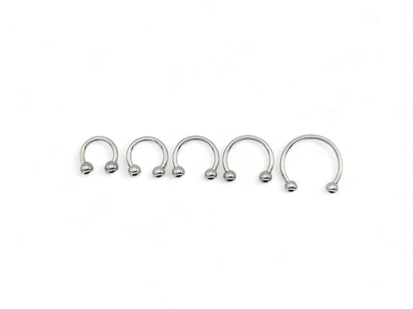 Surgical steel circular barbell 1.2mm/16g, 6mm-12mm diameter