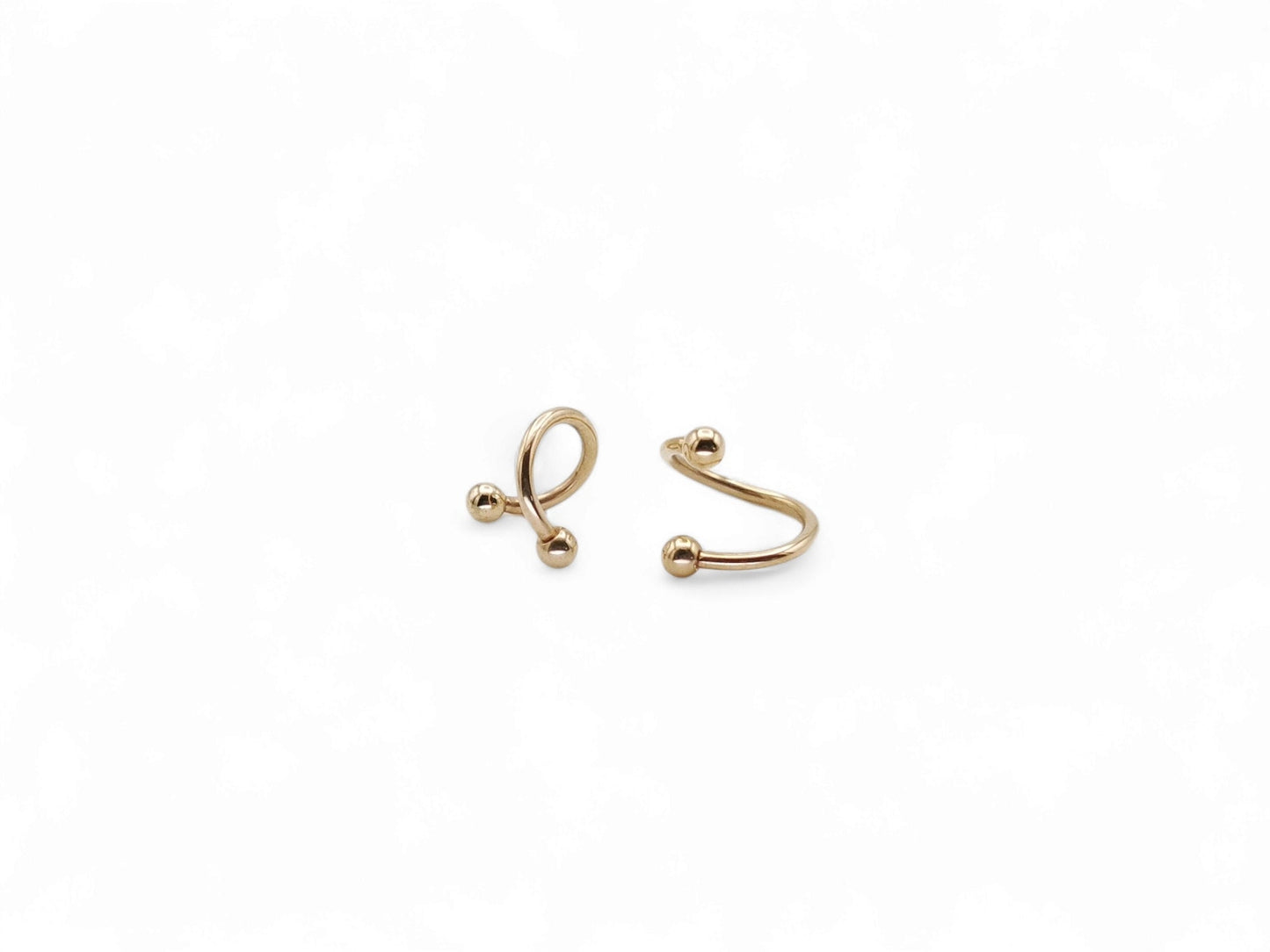 Rose gold surgical steel spiral barbell, 1.2mm/16g, 6mm-10mm internal diameter