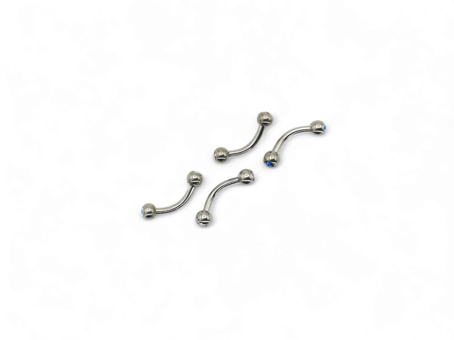 Titanium double jewelled barbell 1.2mm/16g, 6mm-7mm length