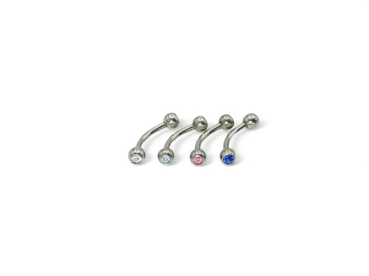 Titanium double jewelled barbell 1.2mm/16g, 6mm-7mm length