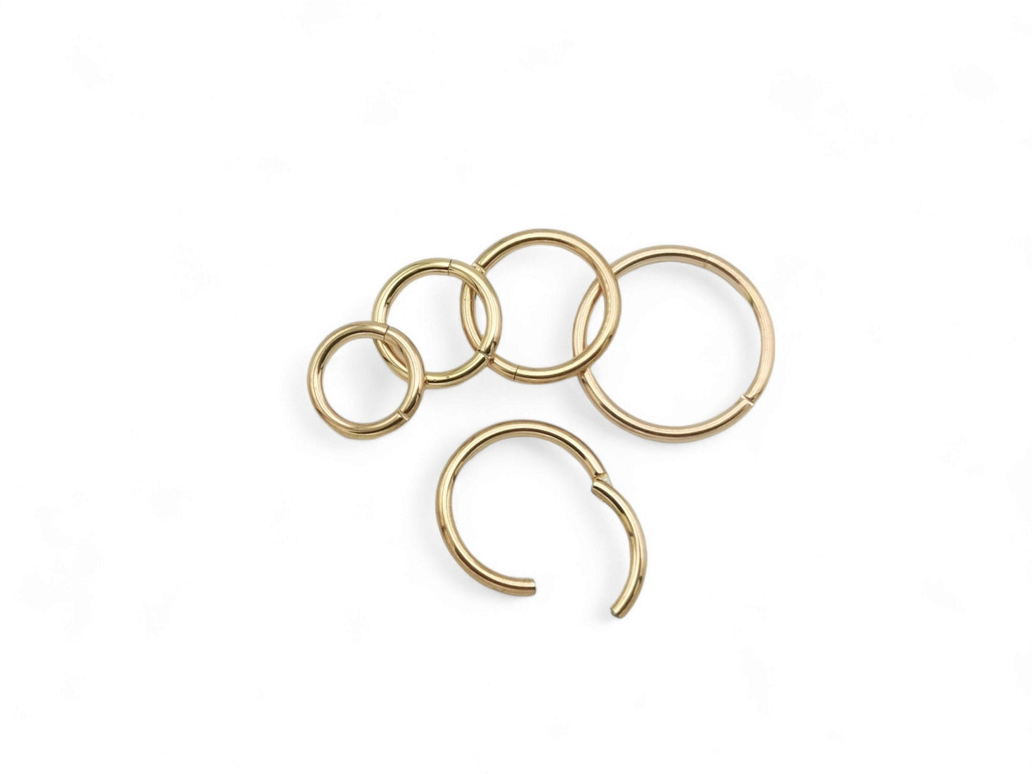 Surgical steel rose gold clicker ring 1.2mm/16g, 7mm-12mm diameter