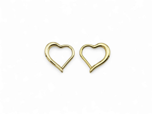 Gold surgical steel heart clicker, 1.2mm/16g x 10mm