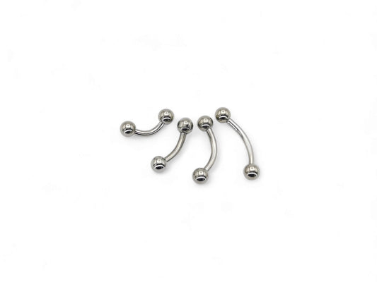 Titanium curved barbell, 1.6mm/14g x 6m-12mm length