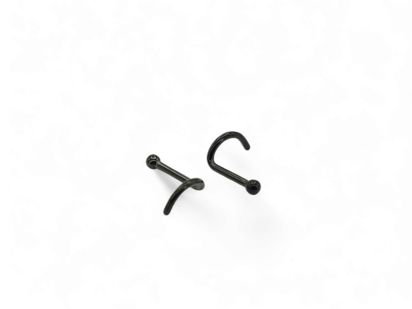 Black titanium ball nose stud for 1mm/18g piercings