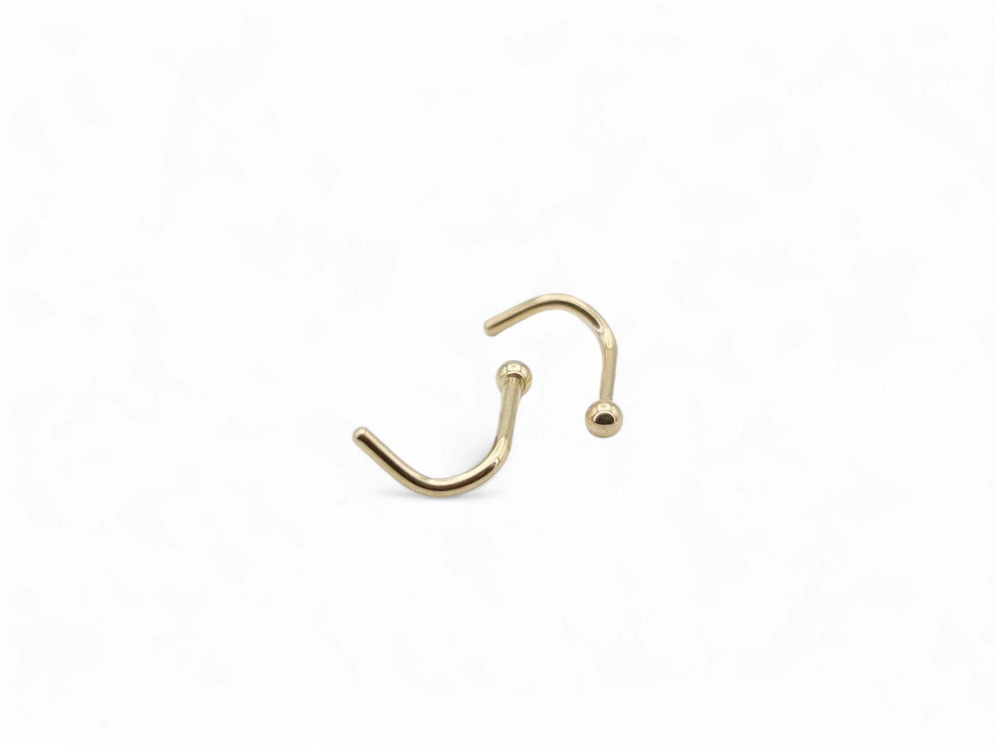 Gold titanium ball nose stud for 1mm/18g piercings