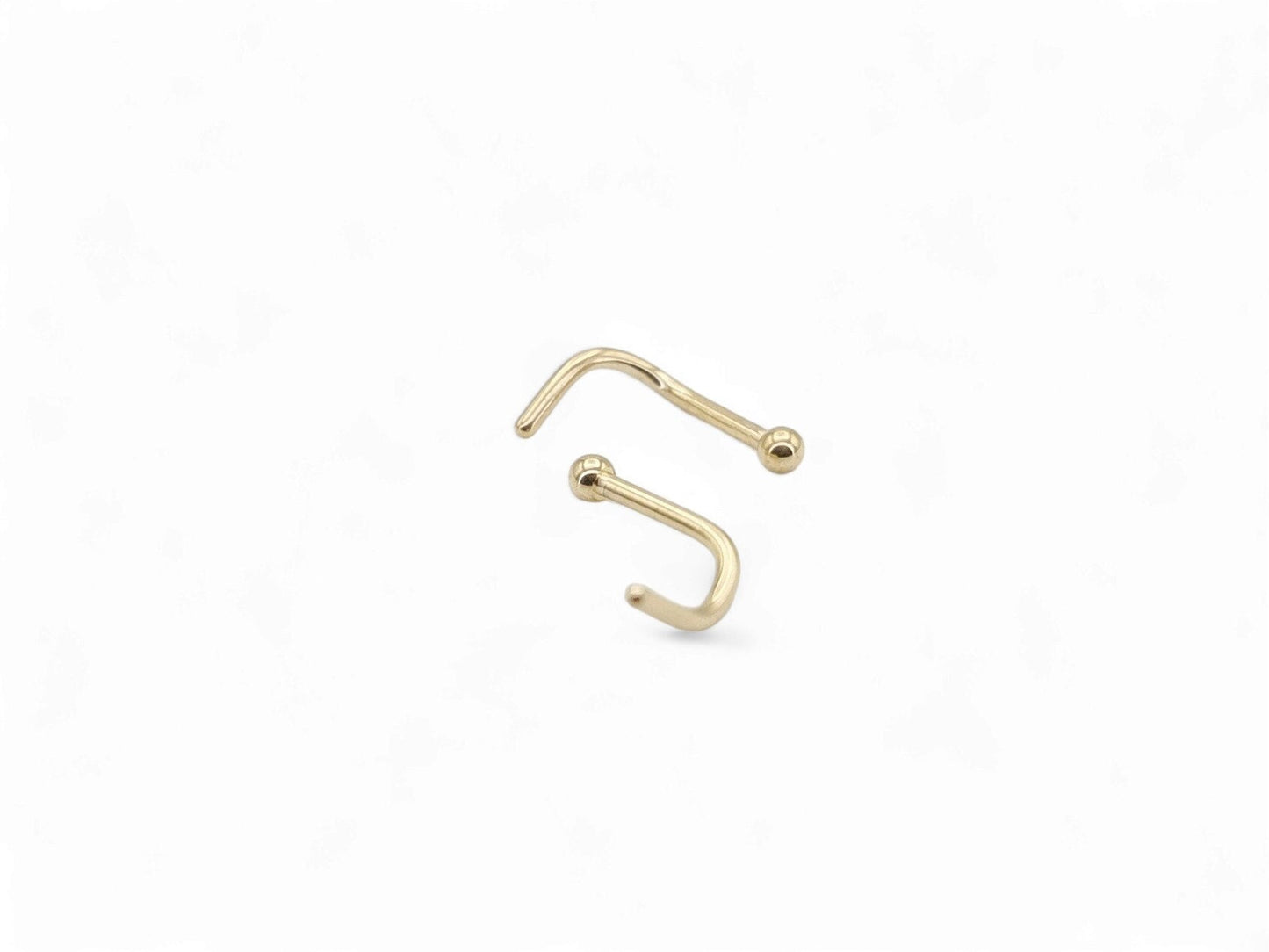 Gold titanium ball nose stud for 1mm/18g piercings