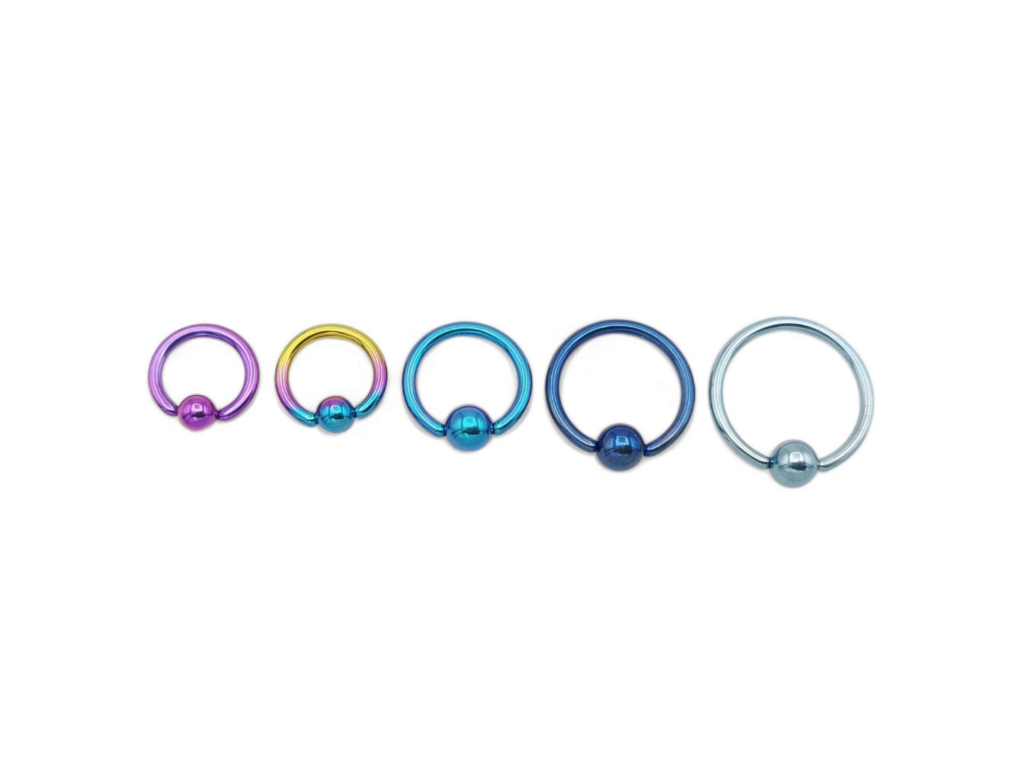 Titanium anodized BCR, 1.2mm/16g, 6mm, 8mm and 10mm diameter