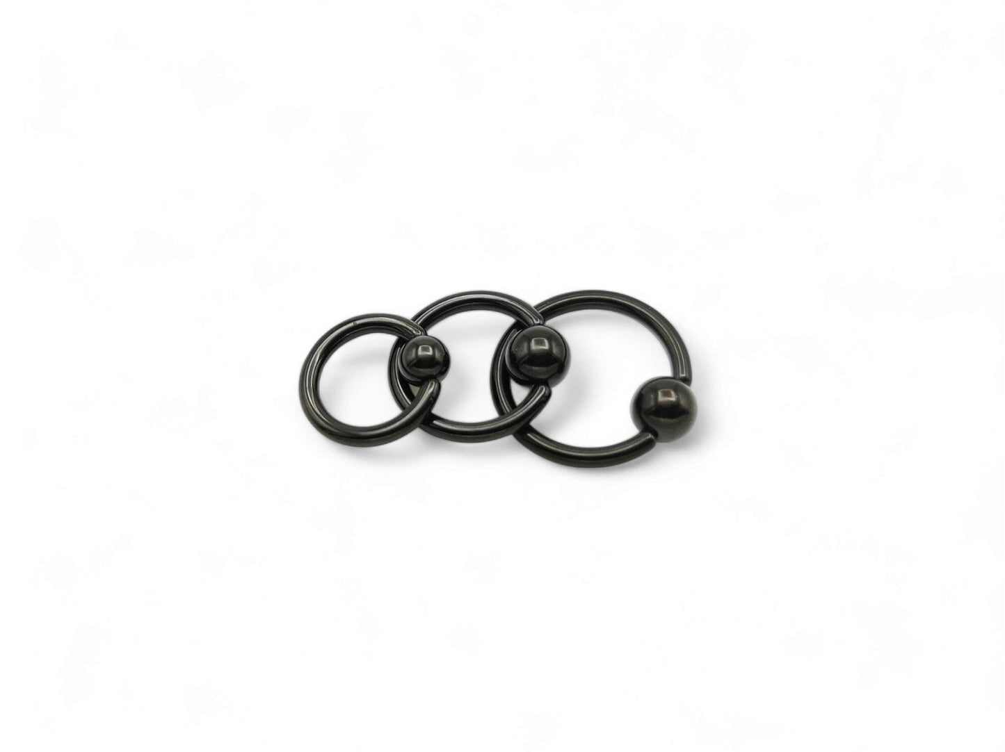 Black surgical steel BCR, 1.6mm/14g, 8mm-12mm diameter