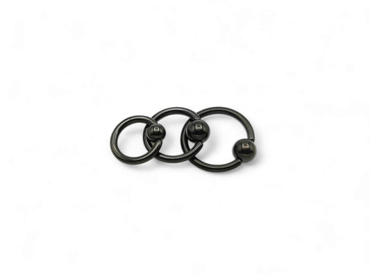 Black surgical steel BCR, 1.6mm/14g, 8mm-12mm diameter