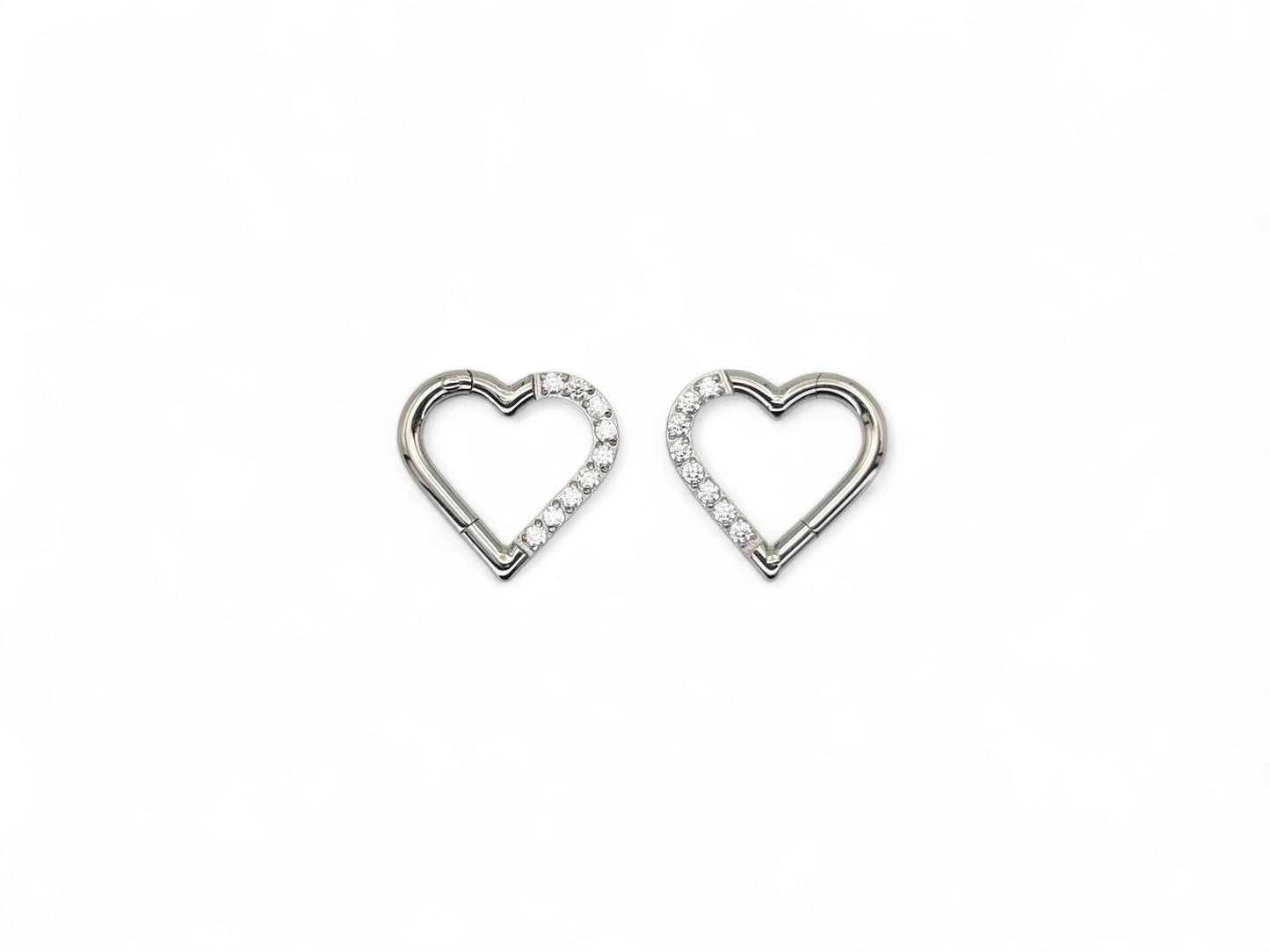 Titanium jewelled heart clicker, 1.2mm/16g