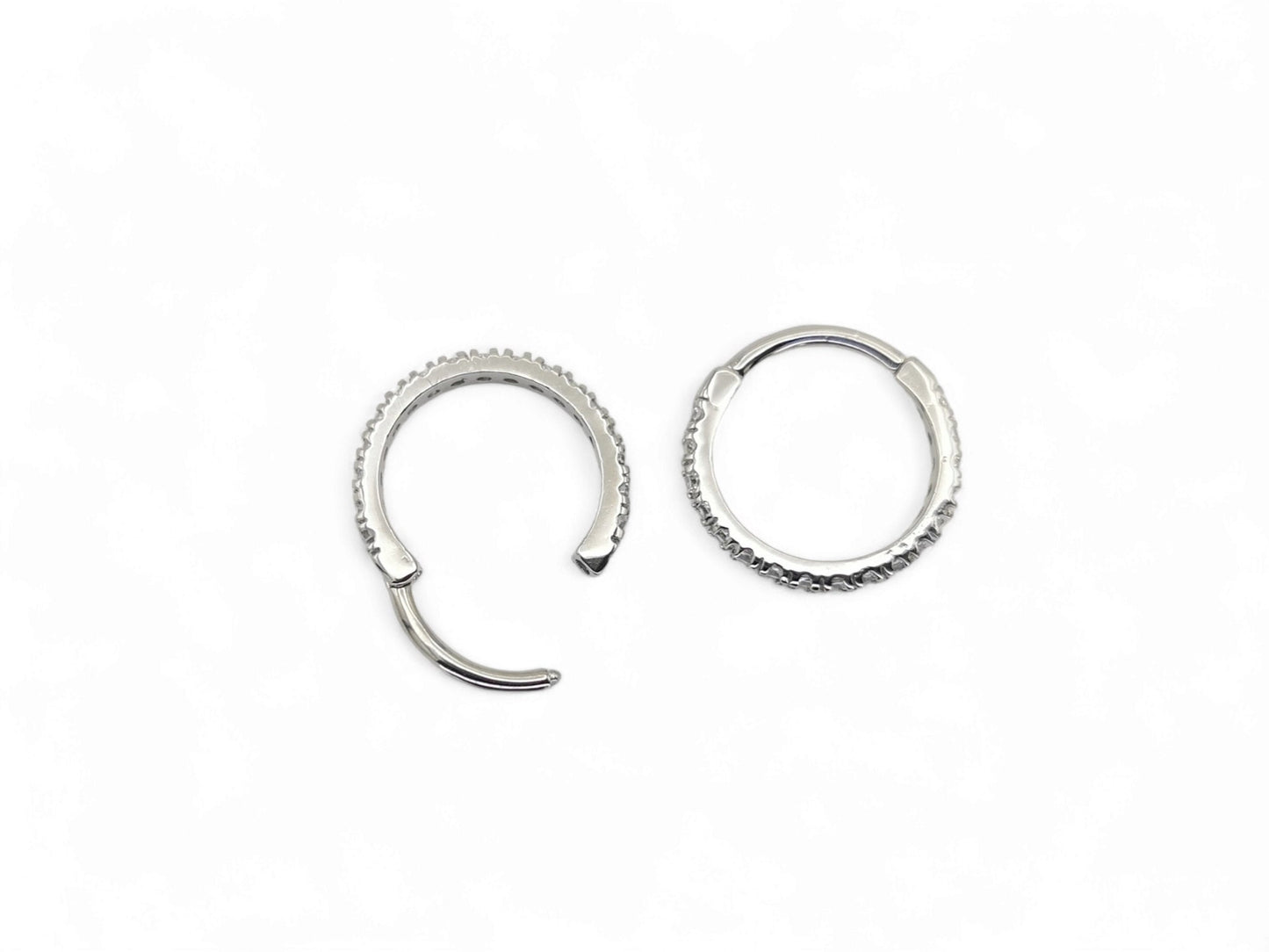 Surgical steel jewelled clicker ring, 1.2mm/16g, 12mm diameter