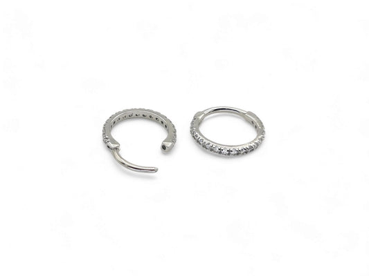 Surgical steel jewelled clicker ring, 1.2mm/16g, 12mm diameter