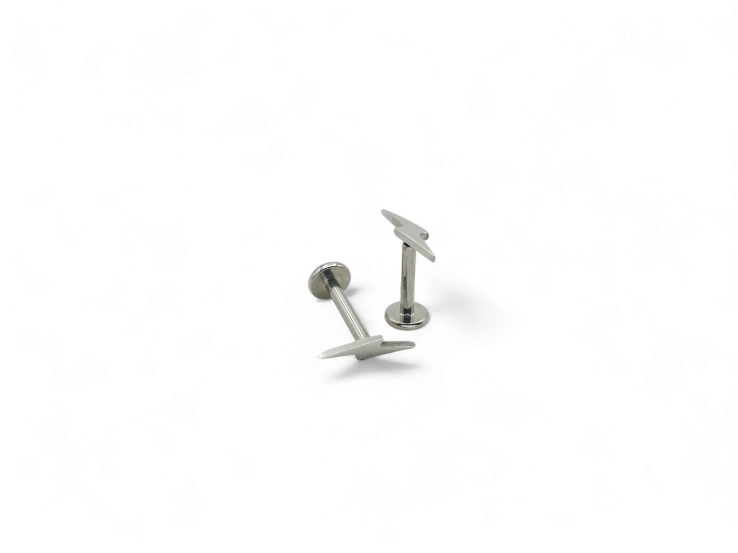 Titanium push fit lightening bolt stud, 1.2mm/16g, 6mm-8mm length