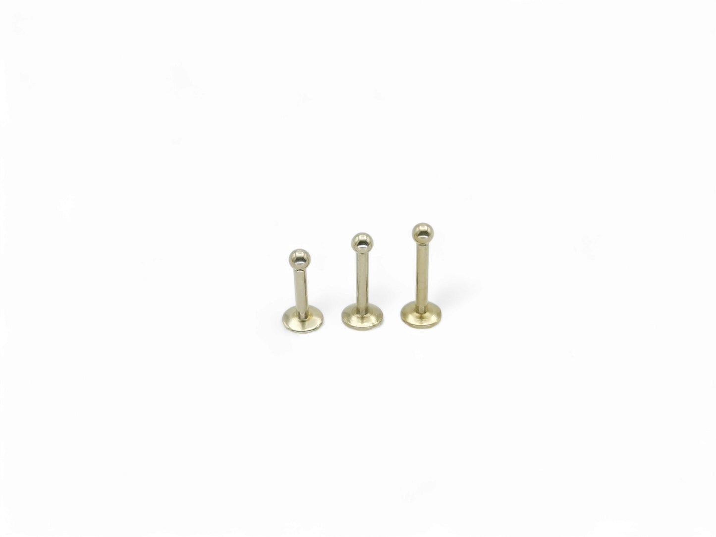 Titanium gold threaded stud, 1.2mm/16g, 6mm-8mm length