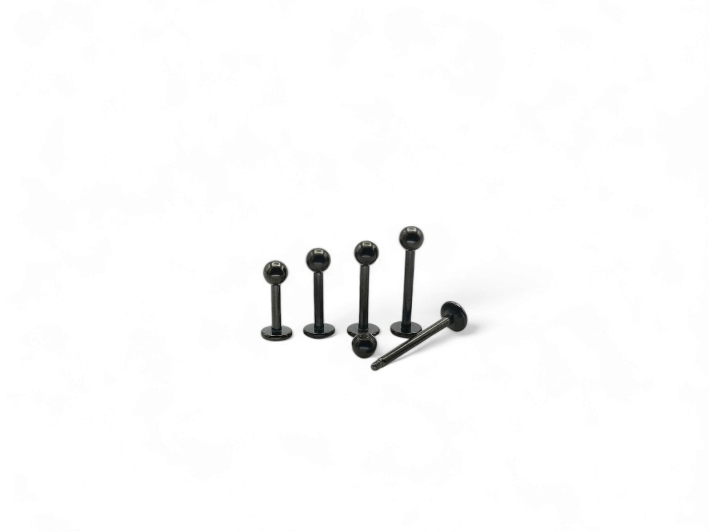 Titanium black, gold or silver stud, 1.2mm/16g, 6mm-12mm length