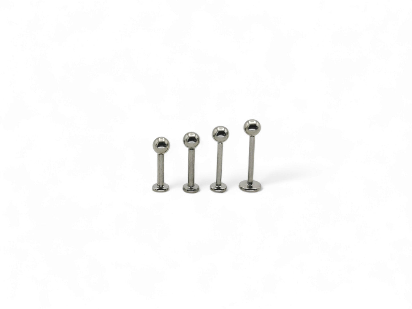 Titanium push fit mini ball stud, 1mm/18g, 6mm-9mm length