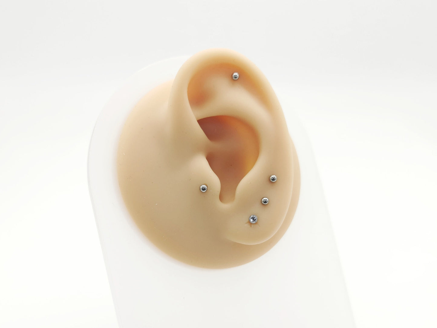 Titanium threaded micro jewelled stud 1mm/18g