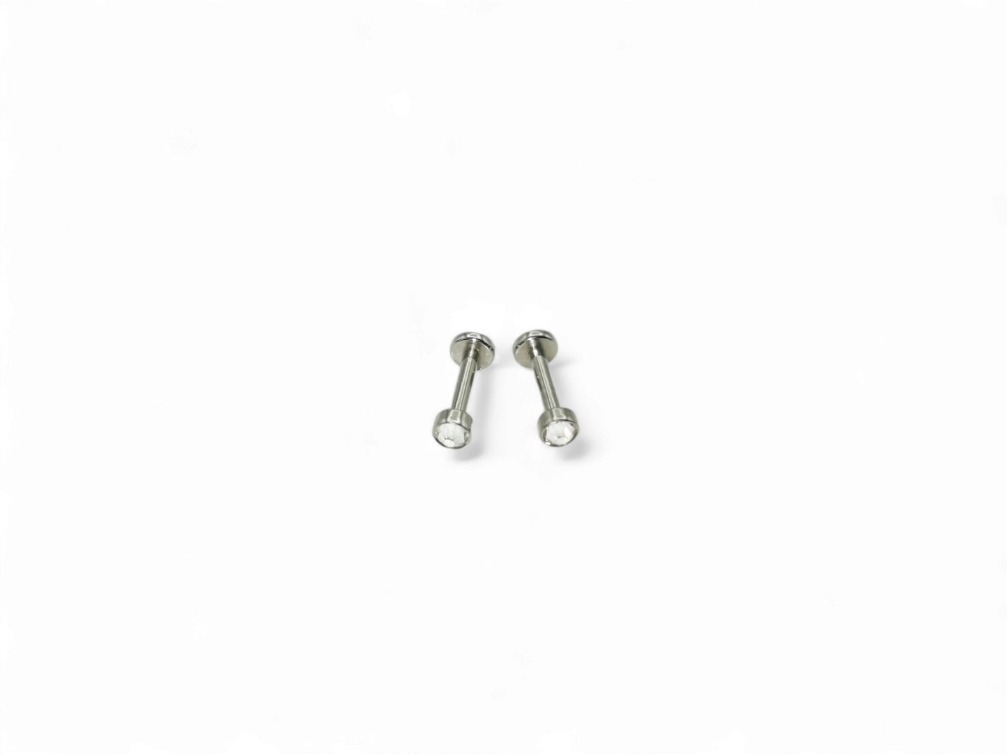 Titanium threaded micro jewelled stud 1mm/18g