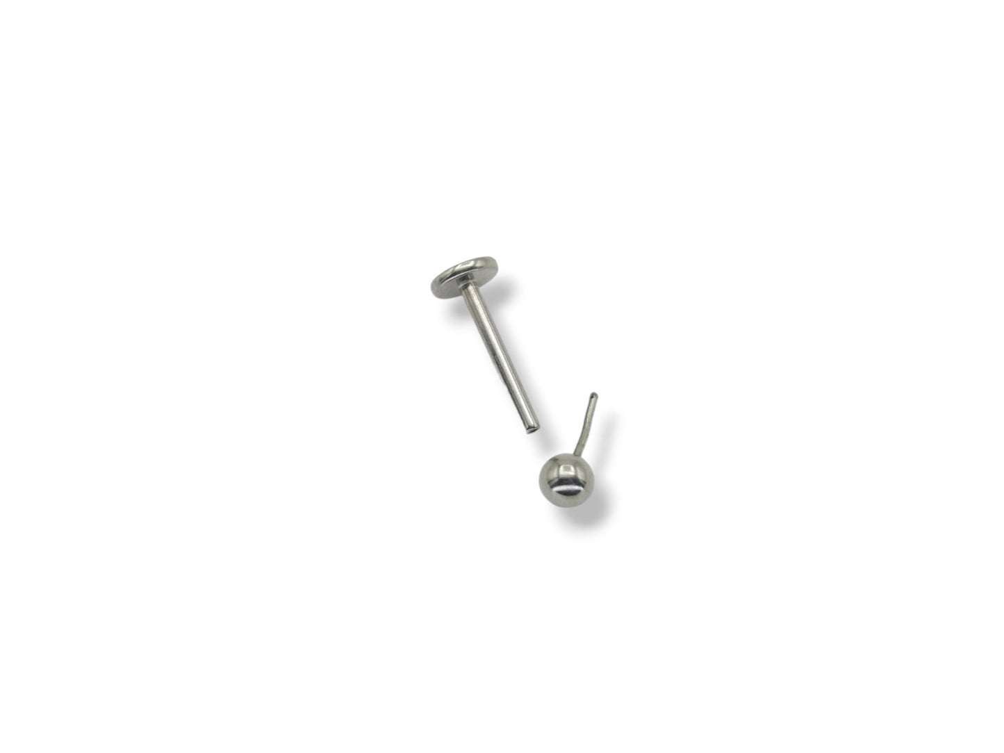 Titanium push fit stud without attachment, 1mm/18g, 1.2mm/16g, 6mm-9mm length