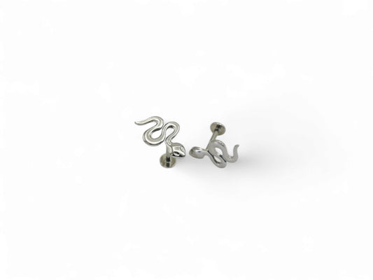 Titanium snake threadless stud 1mm/18g, 1.2mm/16g, 6mm-8mm length