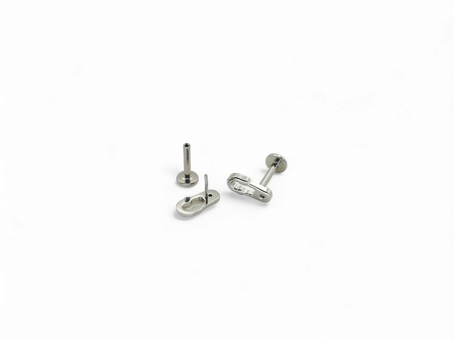 Titanium safety pin threadless stud, 1.2mm/18g, 6mm-8mm length