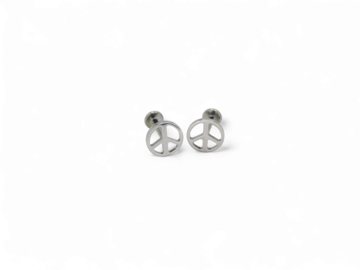 Titanium peace sign push fit stud 1.2mm/18g, 6mm-8mm length