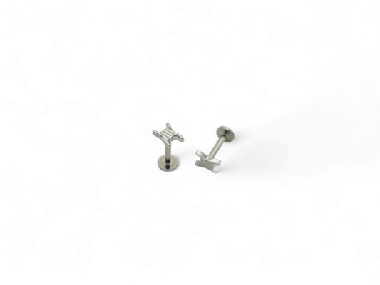 Titanium barb wire threadless stud, 1.2mm/18g, 6mm-8mm