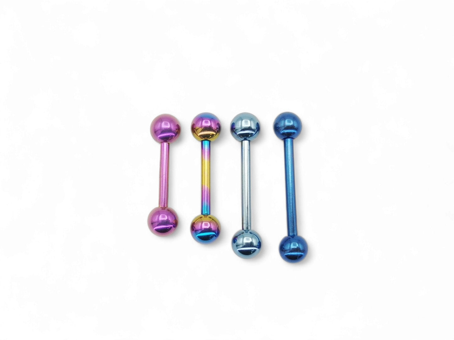 Titanium anodized barbell, 1.6mm/14g, 10mm-16mm length