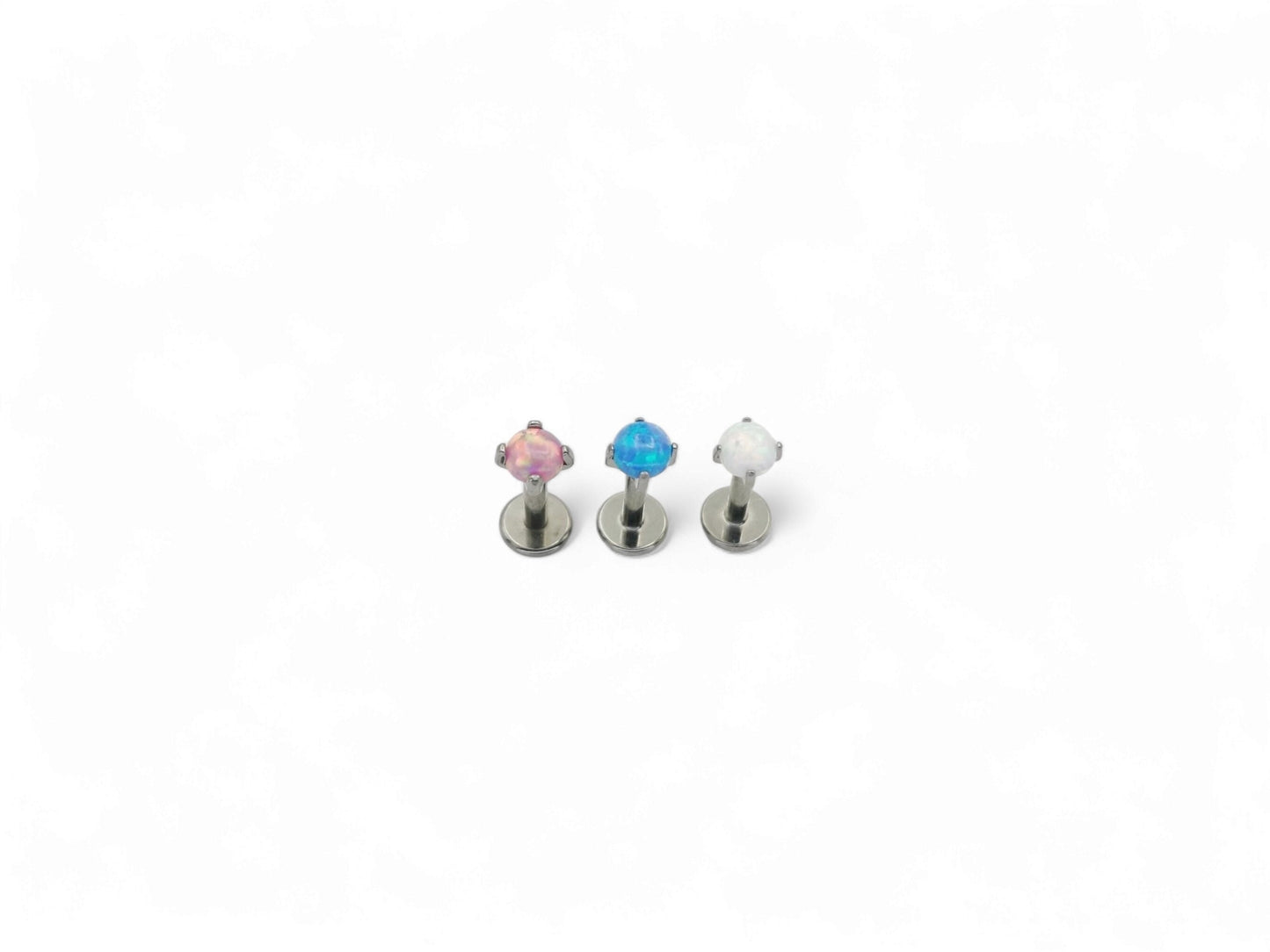 Titanium push fit jewelled threadless stud, 1mm/18g, 1.2mm/16g, 6mm-8mm length