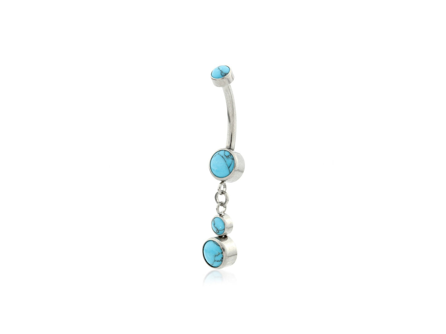 Titanium jewelled navel bar, 1.6mm/14g, 10mm length