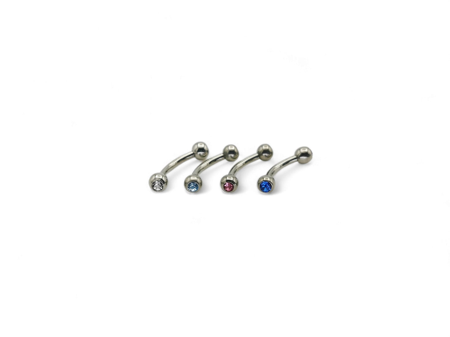 Titanium double jewelled barbell 1.2mm/16g, 6mm-7mm length