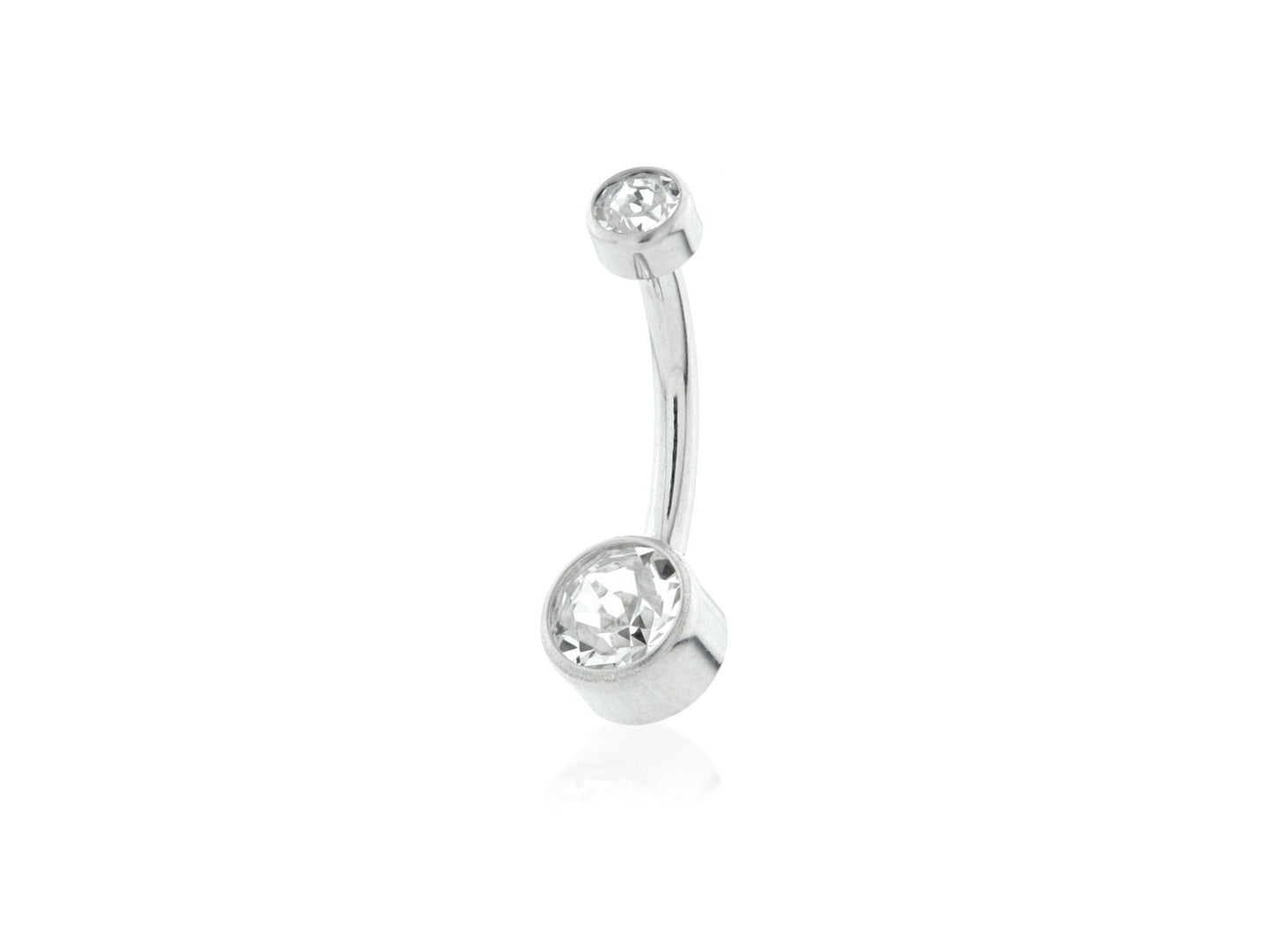 Titanium jewelled navel bar 1.6mm/14g, 10mm length