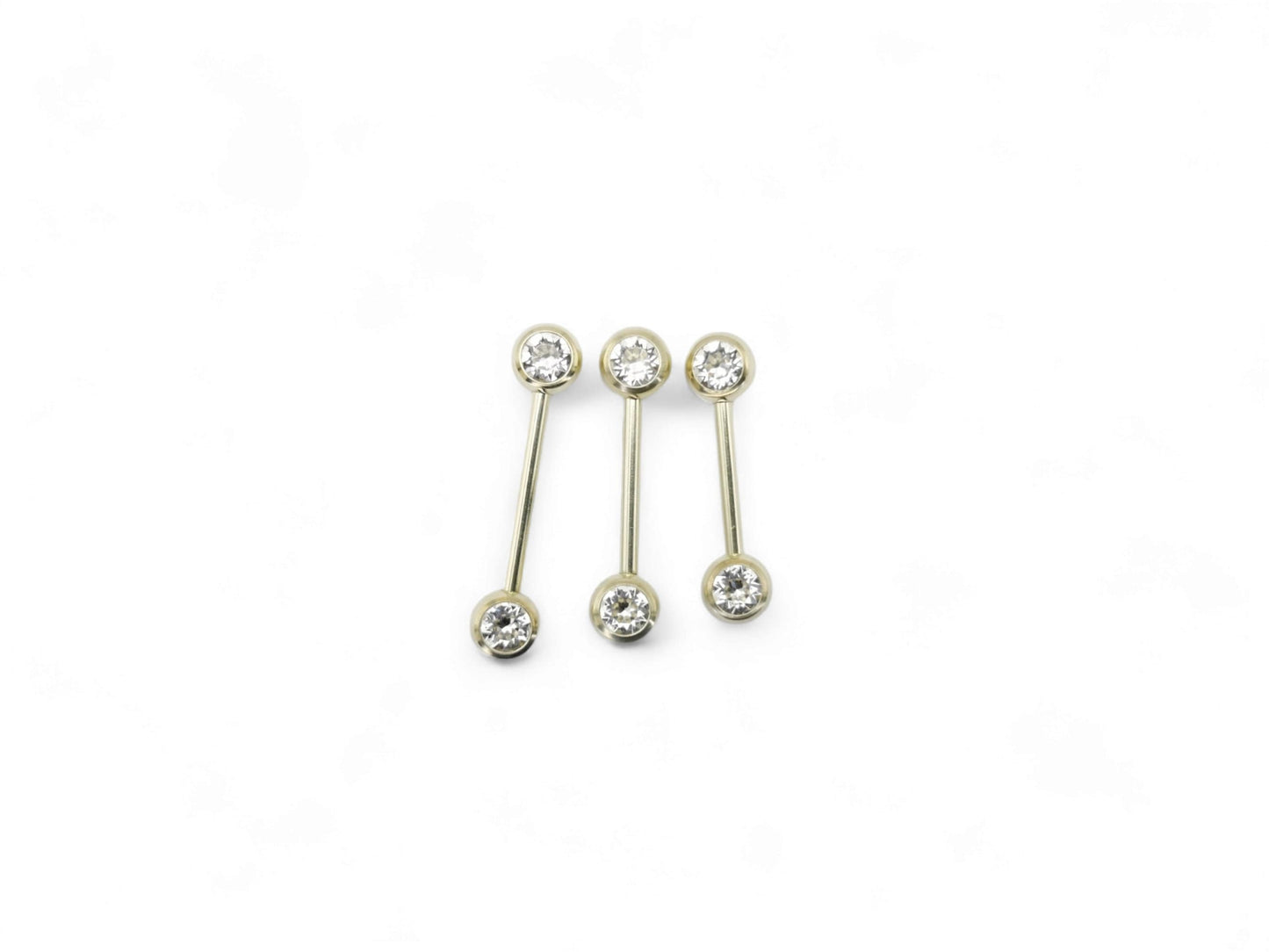 Gold titanium barbell, 1.6mm/14g, 12mm, 14mm and 16mm length