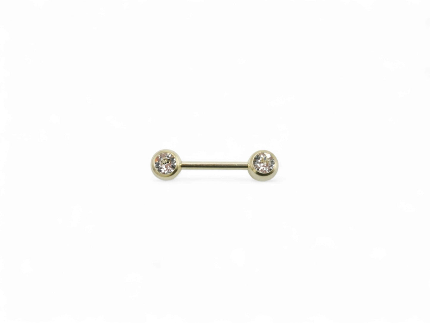 Gold titanium barbell, 1.6mm/14g, 12mm, 14mm and 16mm length