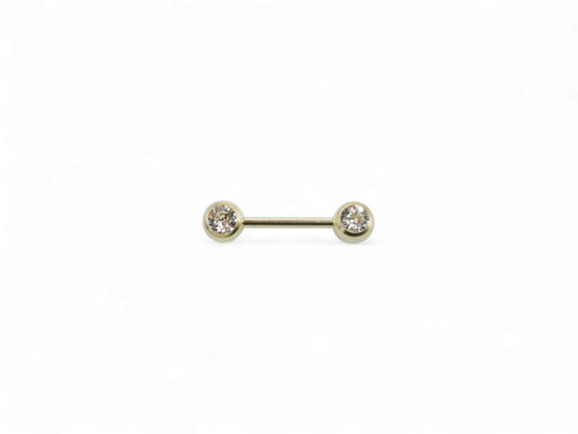 Gold titanium barbell, 1.6mm/14g, 12mm, 14mm and 16mm length