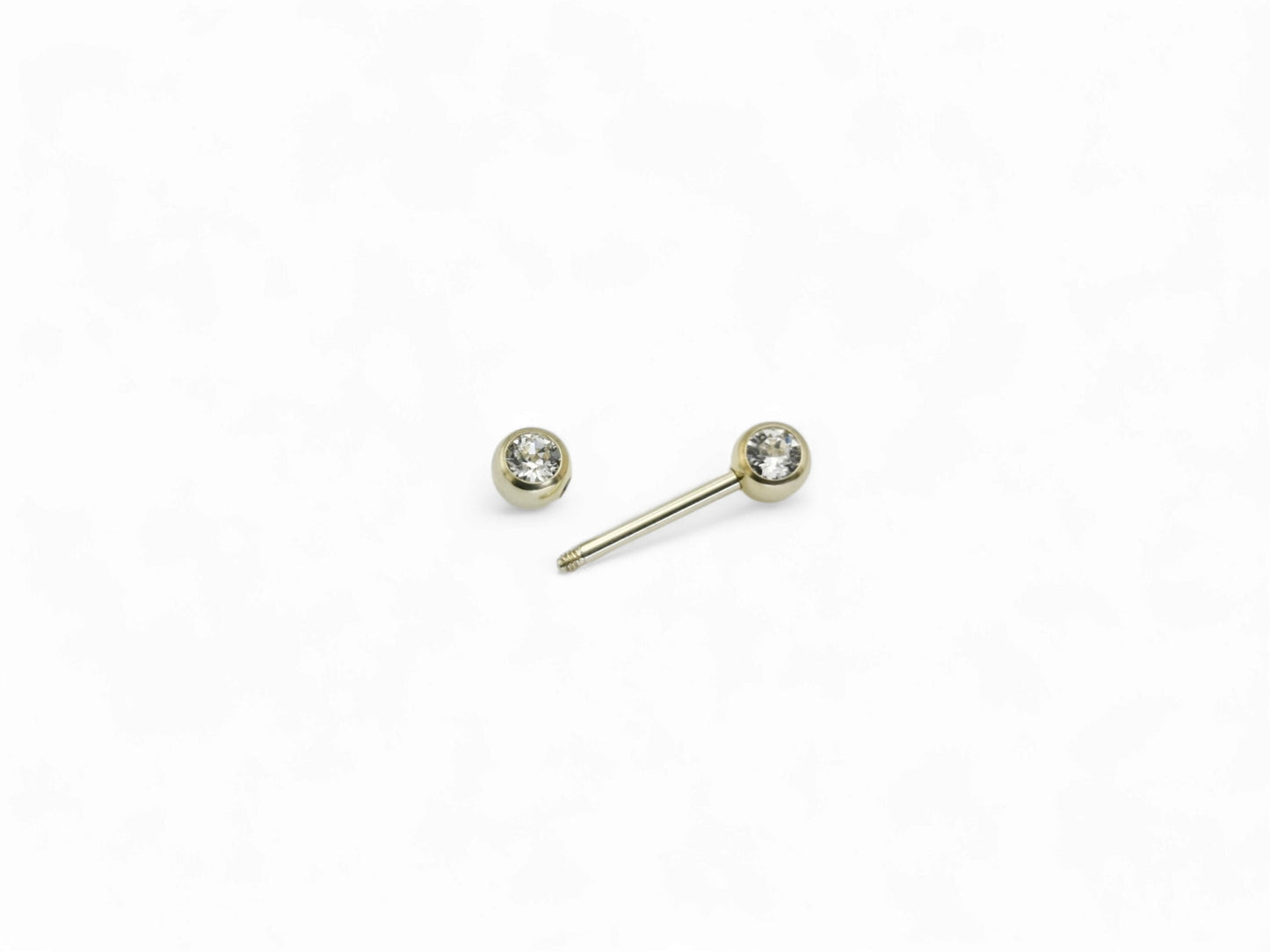 Gold titanium barbell, 1.6mm/14g, 12mm, 14mm and 16mm length