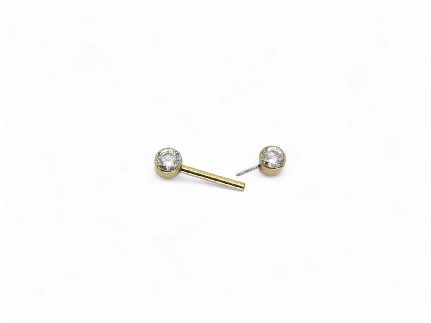 Gold jewelled titanium barbell 1.6mm/14g, 12mm, 14mm and 16mm length