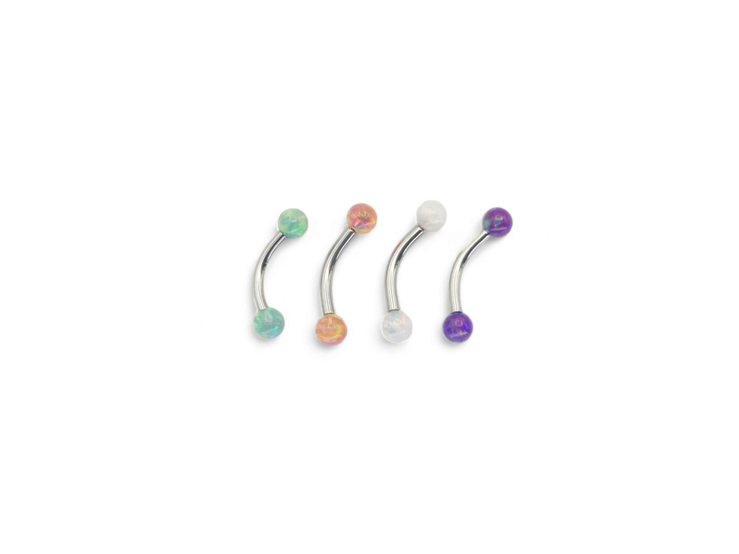 Surgical Steel curved barbell 1.2mm/16g, 6mm-8mm length