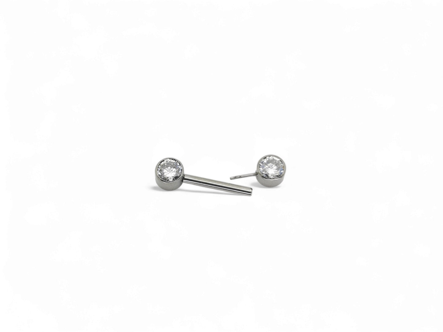 Jewelled titanium barbell 1.6mm/14g, 12mm, 14mm, or 16mm length