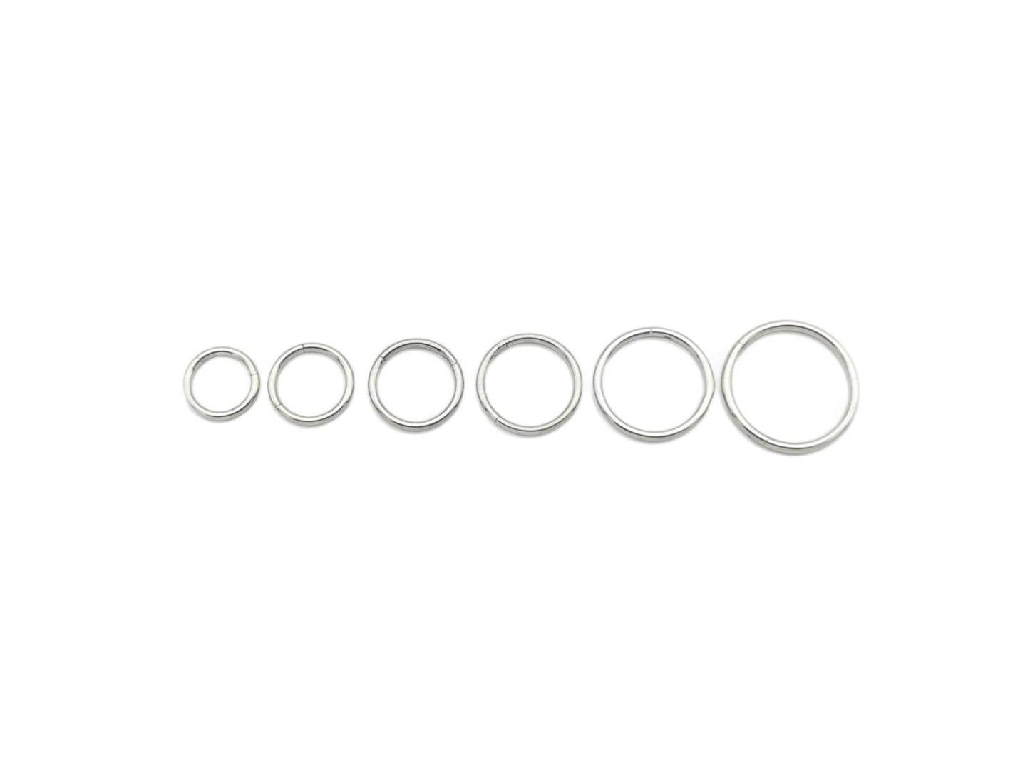 Surgical steel clicker ring 1mm/18g, 6mm-12mm diameter