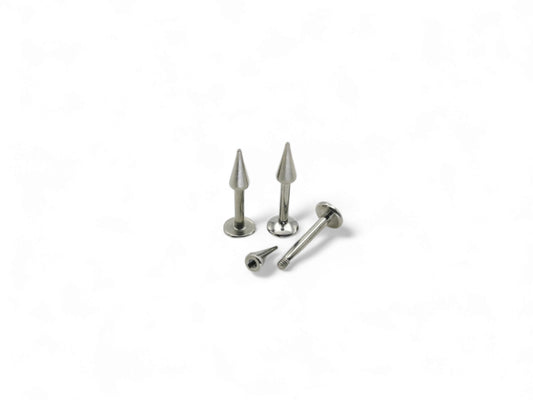 Titanium threaded spike stud, 1.2mm/16g, 6mm-8mm length