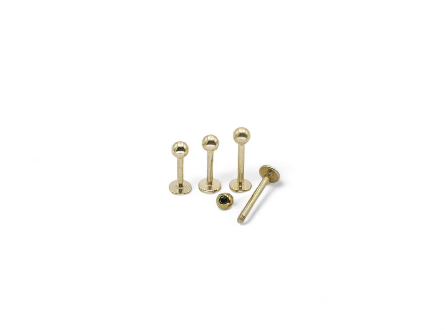 Titanium black, gold or silver stud, 1.2mm/16g, 6mm-12mm length