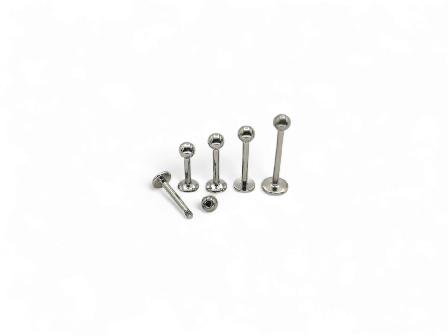 Titanium black, gold or silver stud, 1.2mm/16g, 6mm-12mm length