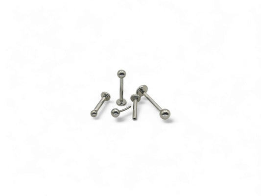 Titanium push fit mini ball stud, 1mm/18g, 6mm-9mm length