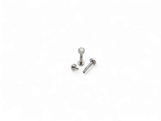 Titanium threaded micro jewelled stud 1mm/18g