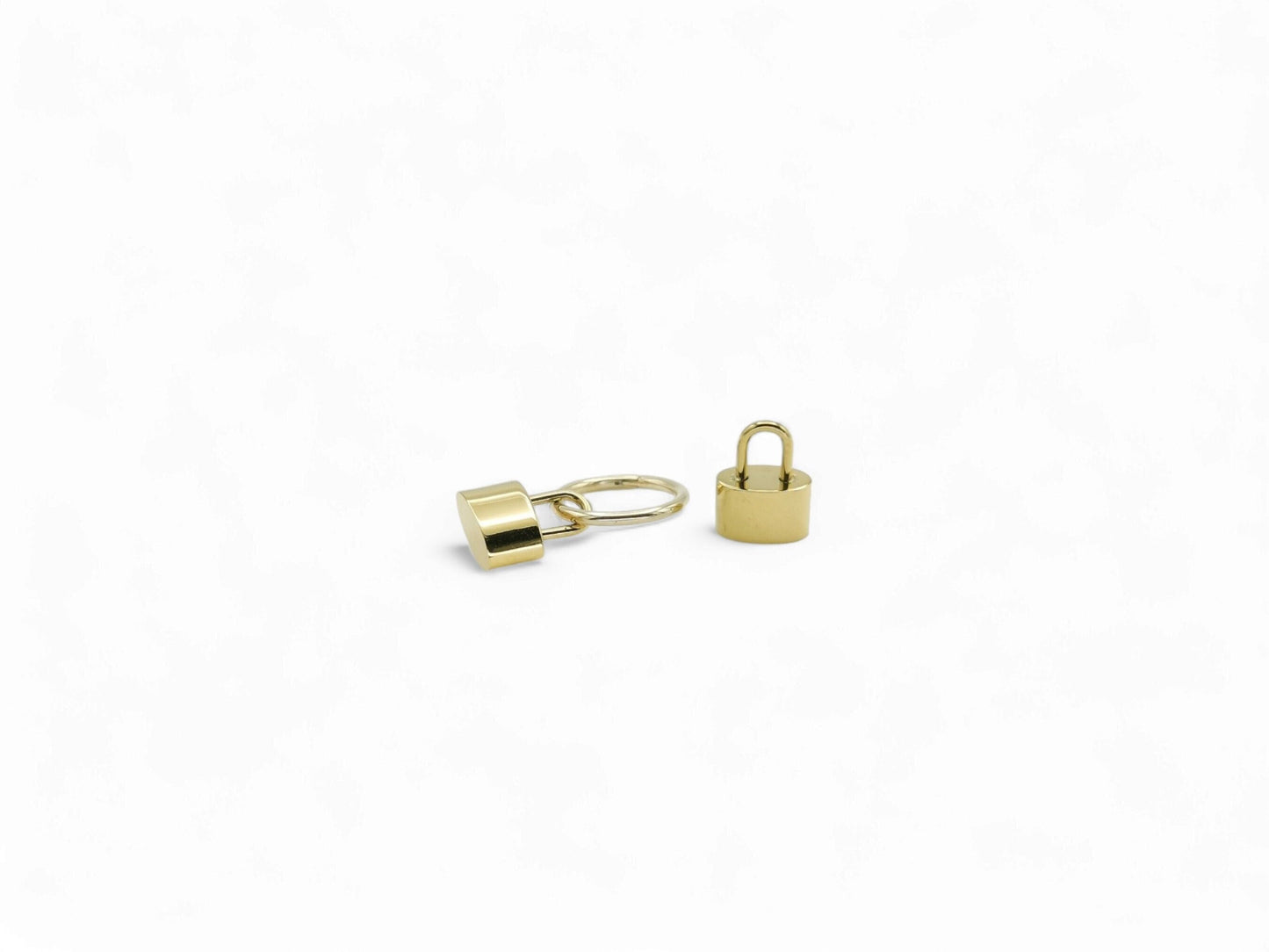 Gold titanium padlock charm for clicker rings