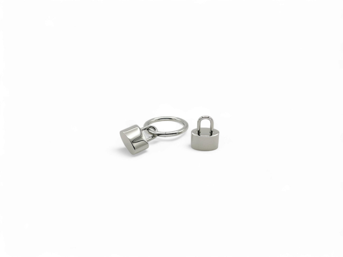 Titanium padlock charm for clicker rings