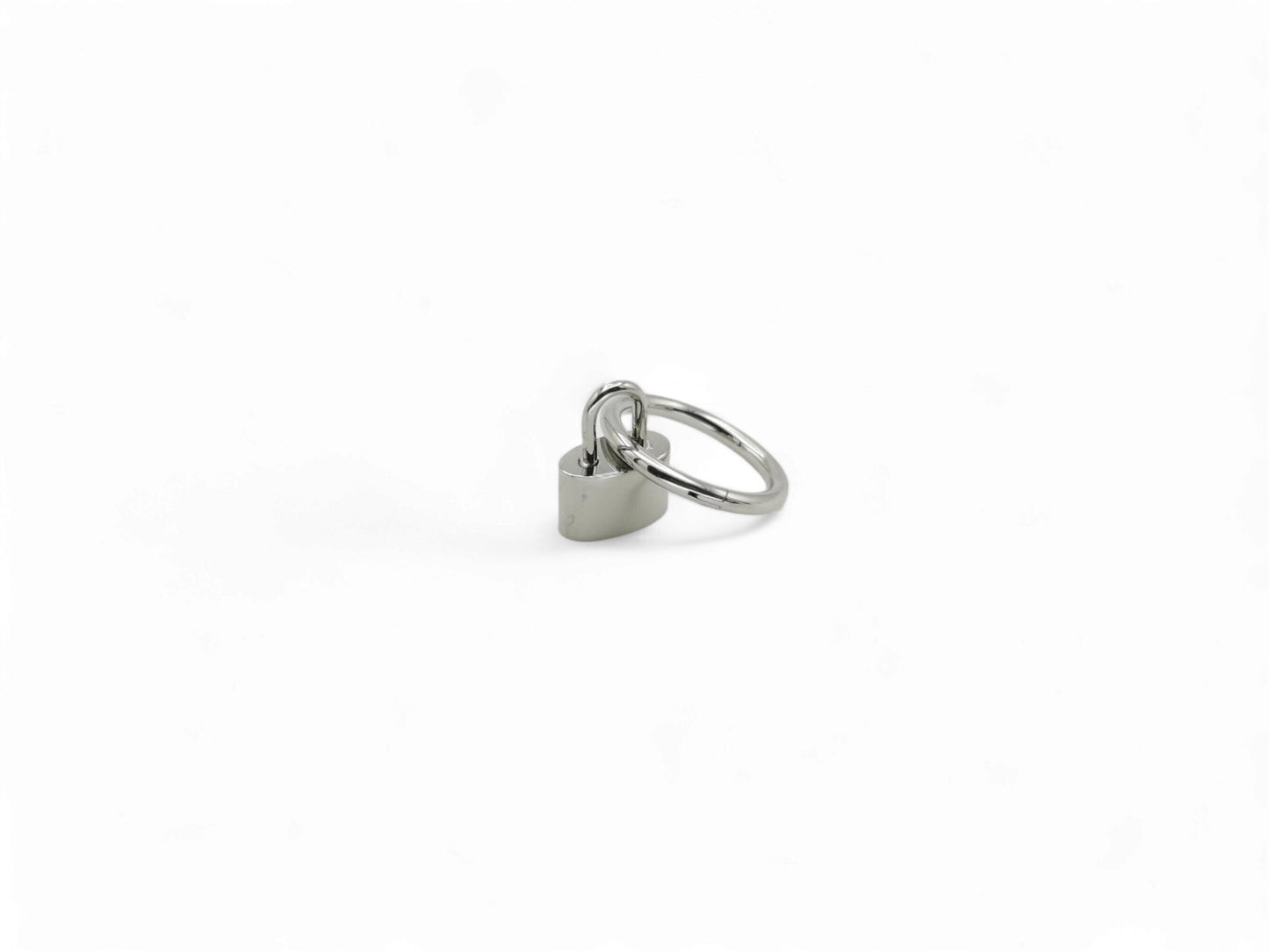 Titanium padlock charm for clicker rings