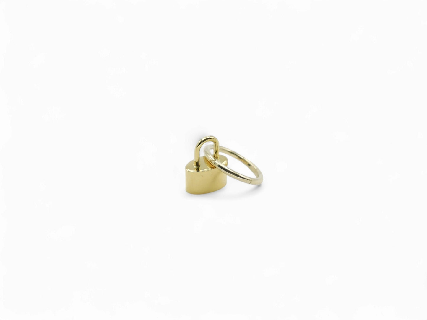 Gold titanium padlock charm for clicker rings