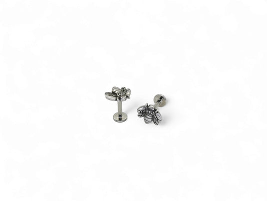 Titanium push fit bee stud, 1.2mm/16g, 6mm-8mm length